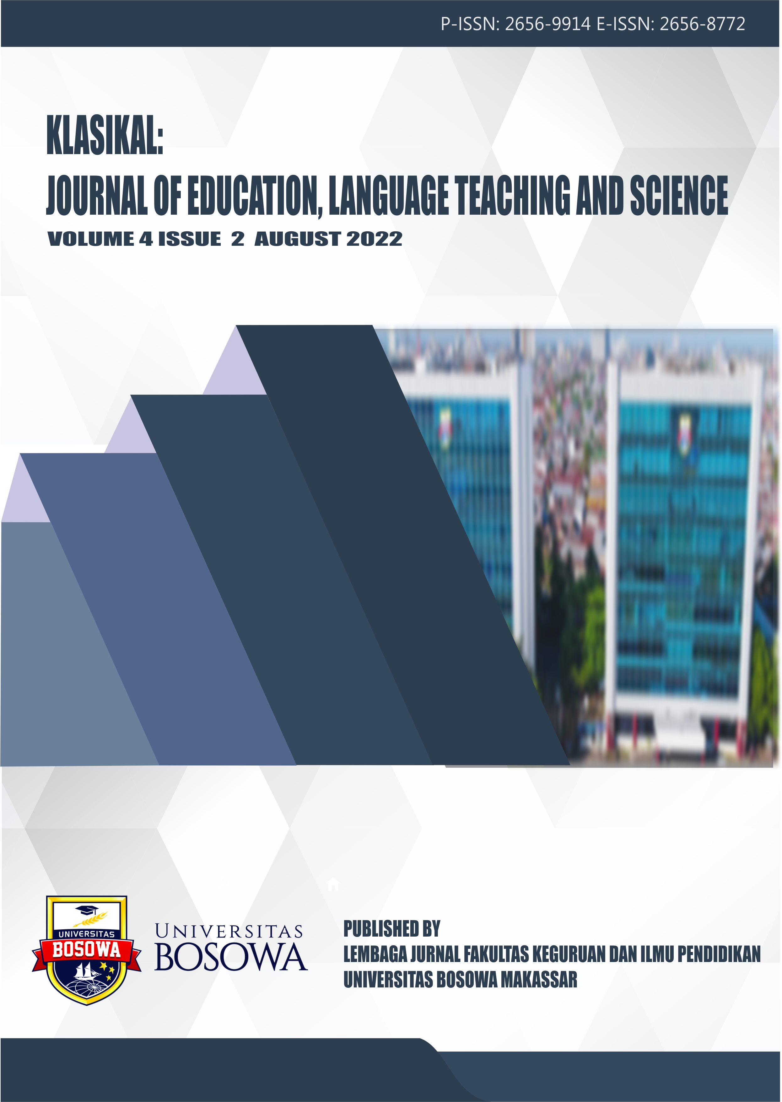 					View Vol. 4 No. 2 (2022): Klasikal: Journal of Education, Language Teaching and Science
				